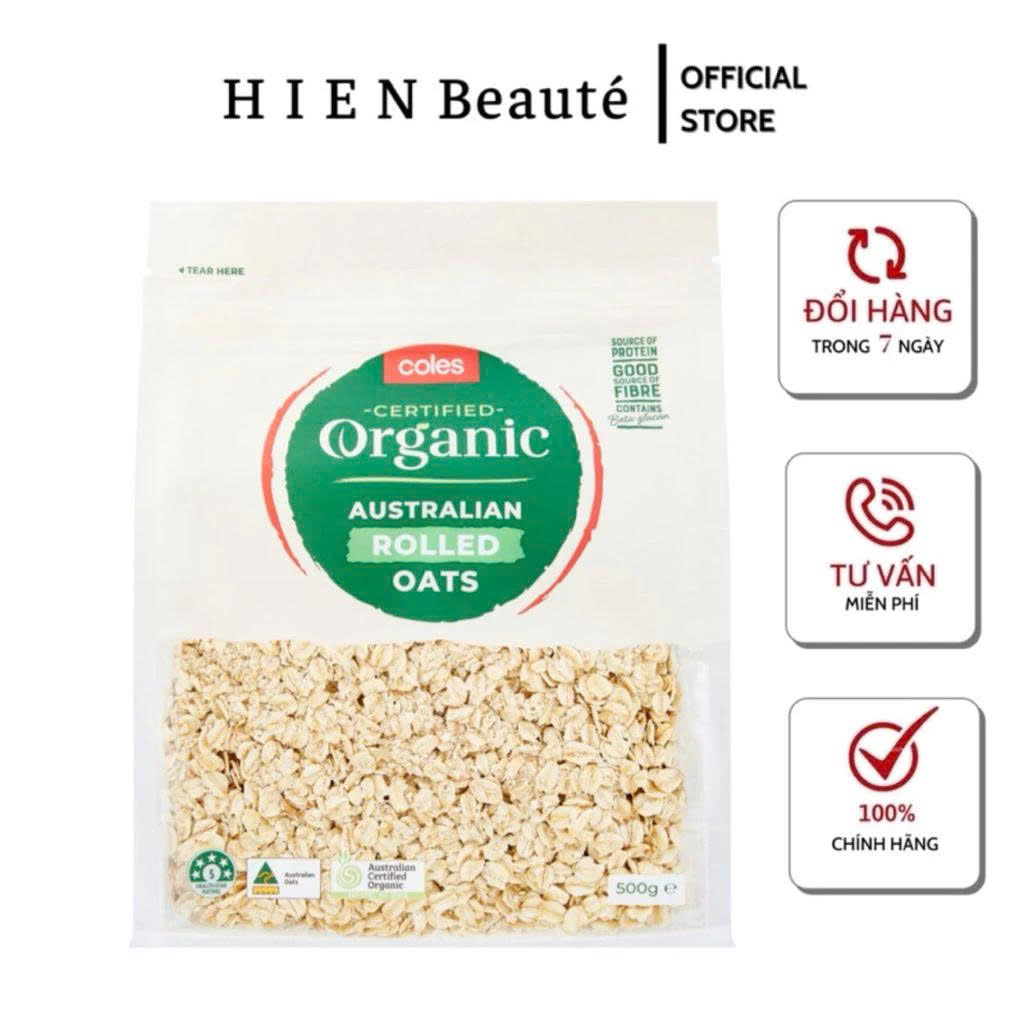 Yến Mạch Coles Certified Organic Australian Rolled Oats 500g