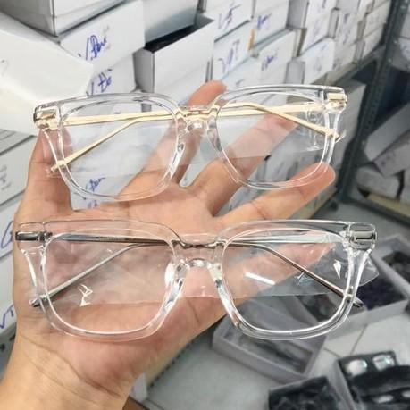 Mắt kính thời trang chữ V trong suốt gọng vàng sang chảnh thời trang trẻ trung K61
