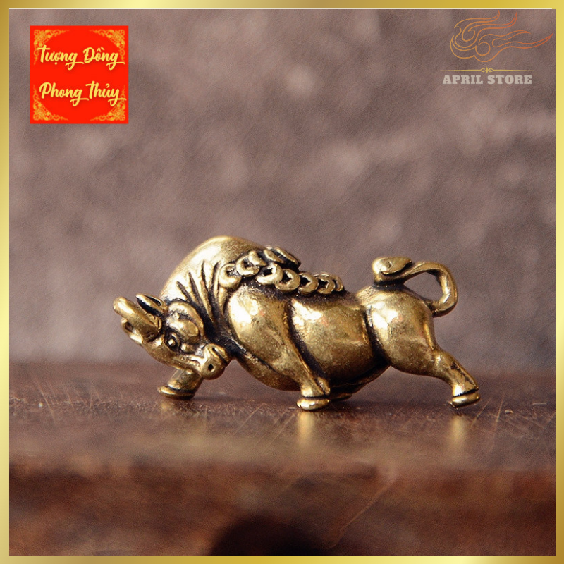 Tượng phong thủy-móc chìa khóa chú bò tót