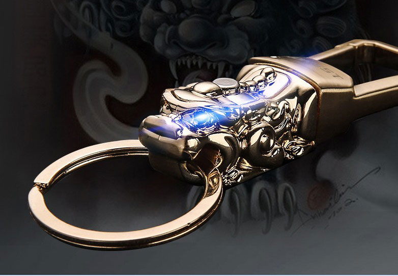 Móc chìa khóa doanh nhân đầu Tỳ Hưu Tài Lộc- Bình An cao cấp Honest (Vàng)