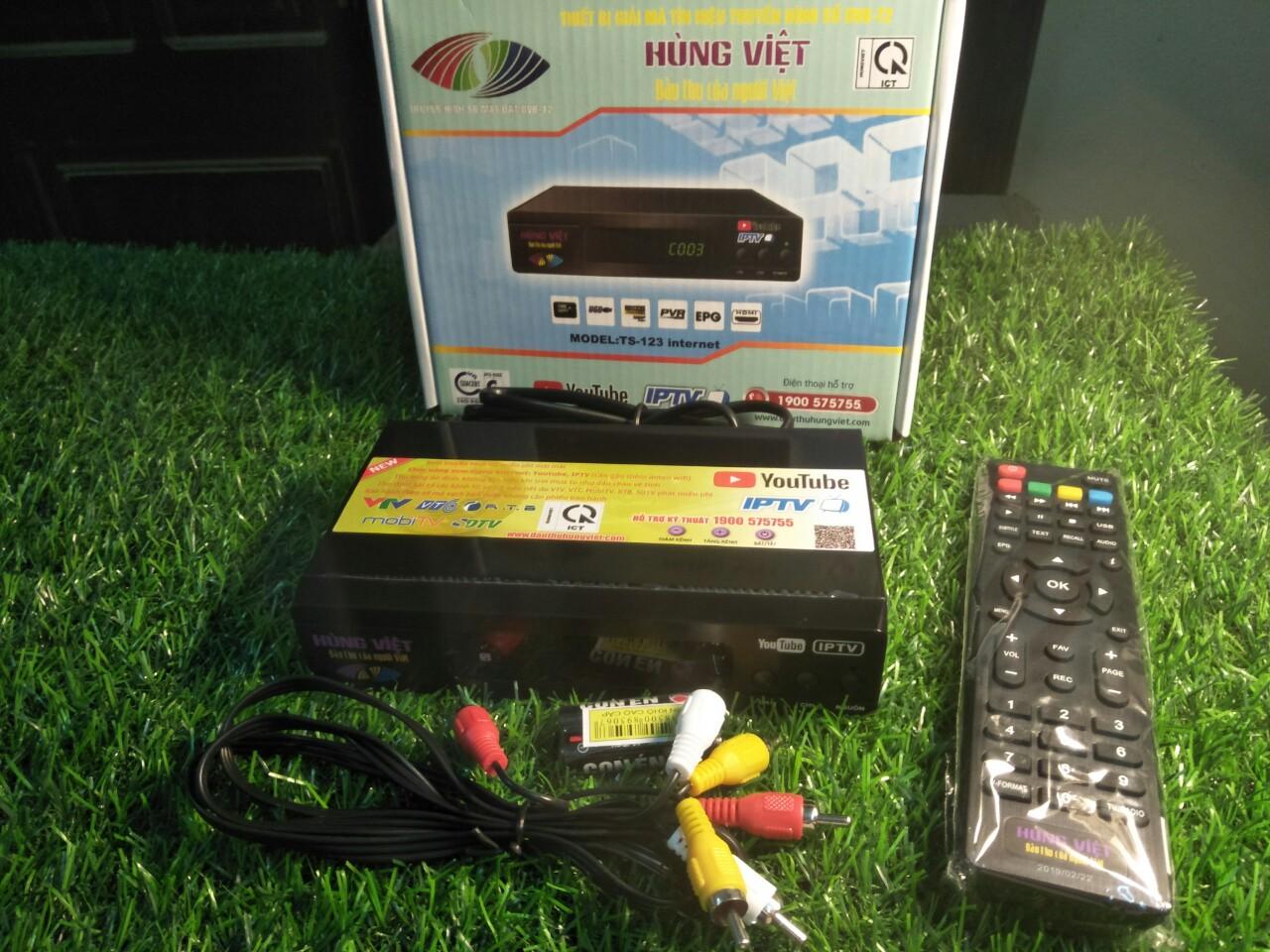 Đầu thu truyền hình số mặt đất dvb-t2 hùng việt ts-123 wifi youtube