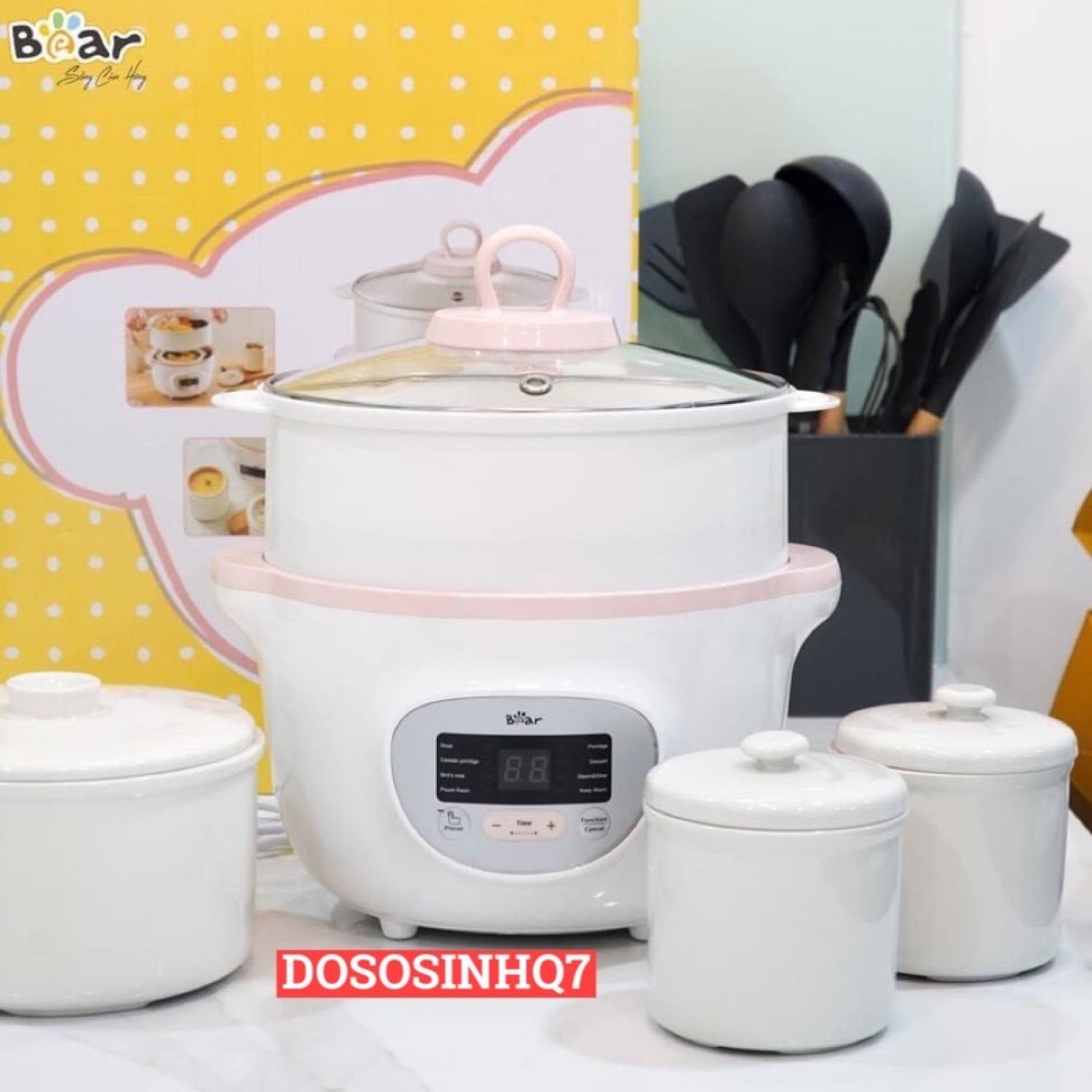 Nồi nấu cháo chậm Bear - Bản quốc tế bảo hành 18 tháng