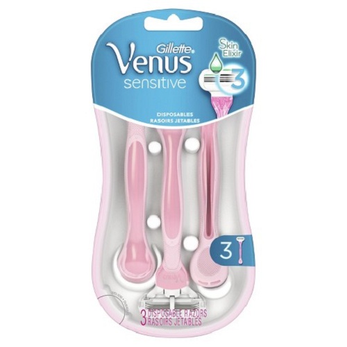 HÀNG MỸ Bộ dao cạo 3 cái dành cho nữ da nhạy cảm Gillette Venus Sensitive