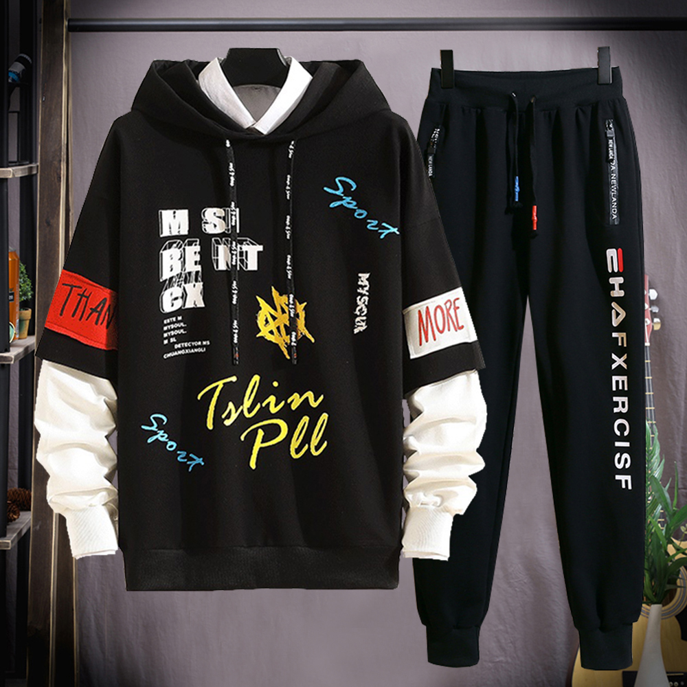Bộ Quần Áo Nỉ Nam Áo Hoodies Có Mũ Trùm Đầu Phối Hoạ Tiết Chữ Sport Kết Hợp Quần Jogger Khoá Túi Bo Ống Đơn Giản Thời Trang Hot Trend SMARTLY GIRL SET NAM 90000142