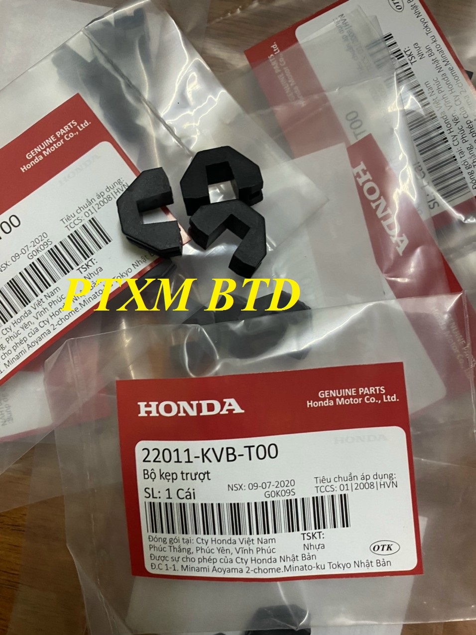 Honda việt nam- bộ 3 kẹt trượt cao su nồi trước cho xe máy air blade 110, click, lead 110, vison cũ 110 - phụ tùng xe máy btd