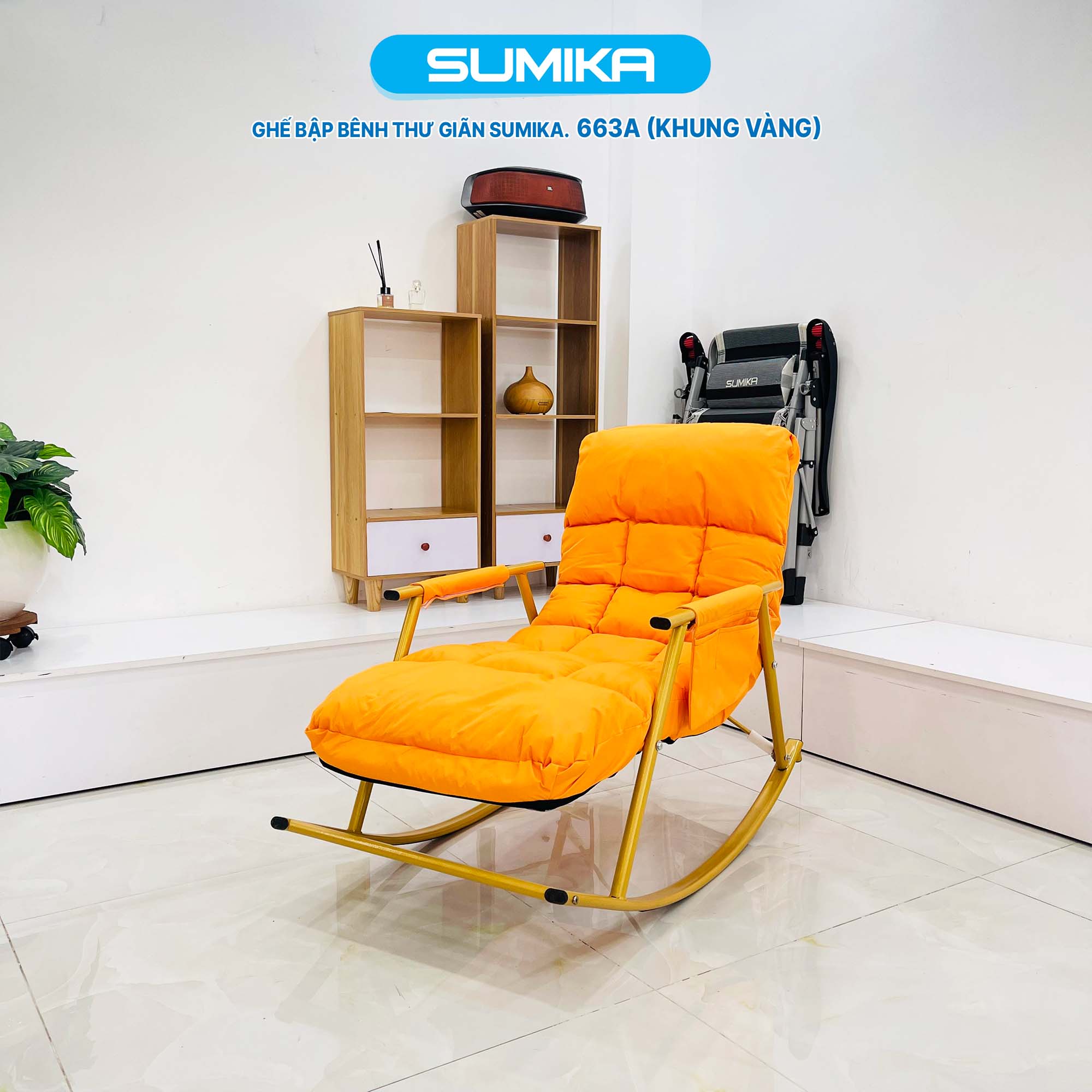 GHẾ BẬP BÊNH SUMIKA 663A (KHUNG VÀNG)