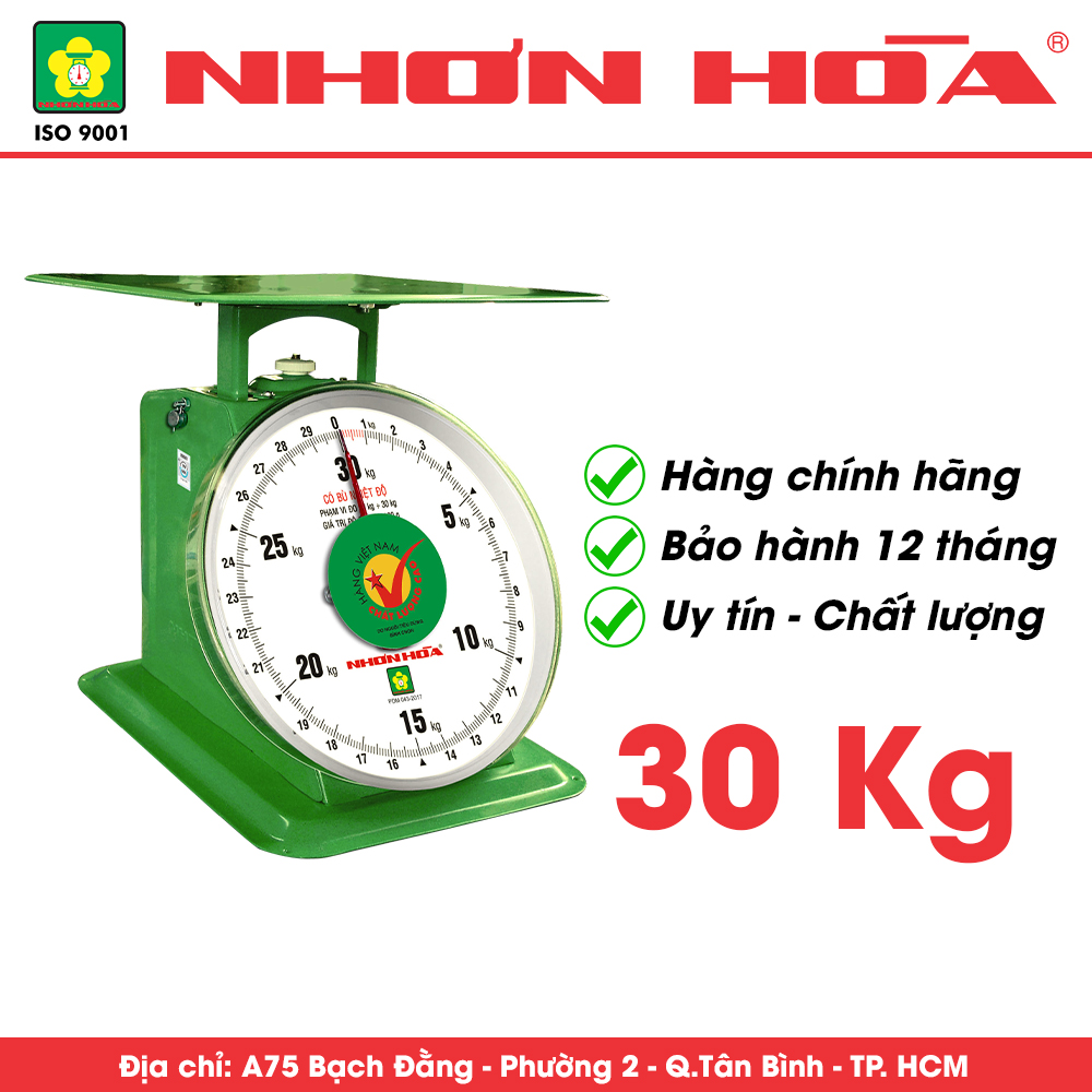 Cân 30 kg nhơn hòa - hàng chính hãng - bảo hành 12 tháng