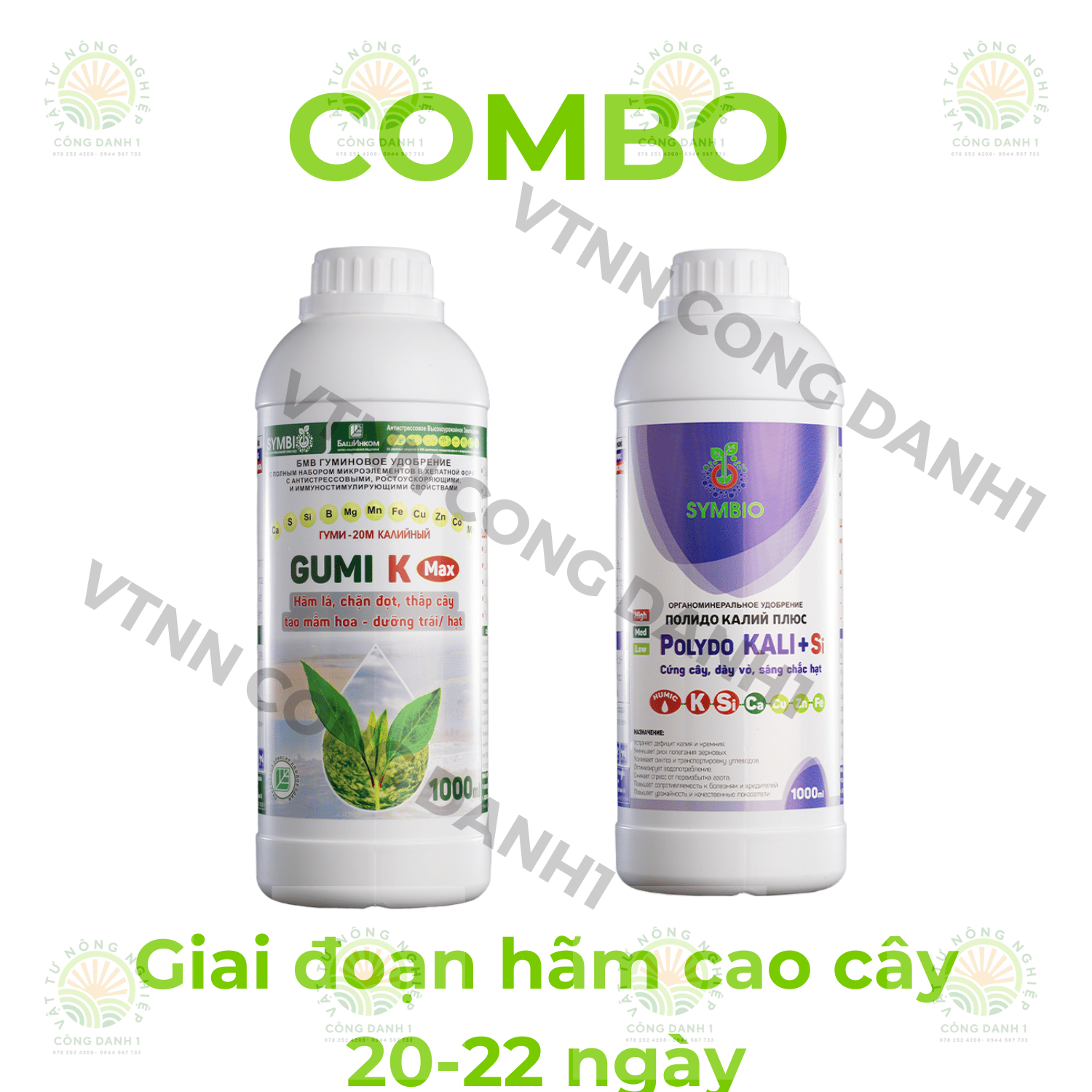 Bộ chế phẩm phân bón sinh học Symbio giai đoạn điều hoà cây 27-30 ngày