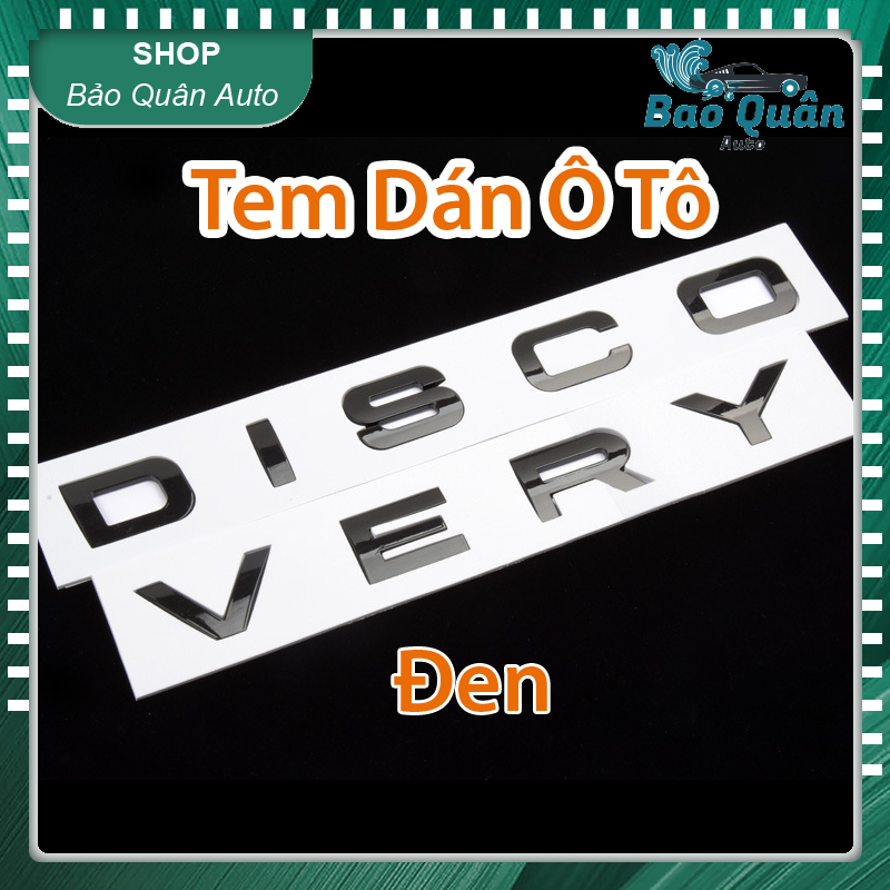 Bộ tem DISCOVERY 3D chữ nổi dán trang trí nắp capo nắp cốp xe hơi ô tô (MÀU ĐEN)