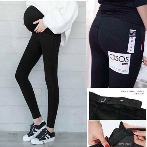Quần legging bầu cạp cao và cạp chéo, quần bầu dài mùa hè skinny thoải mái co giãn tốt hx4611 honey mommy