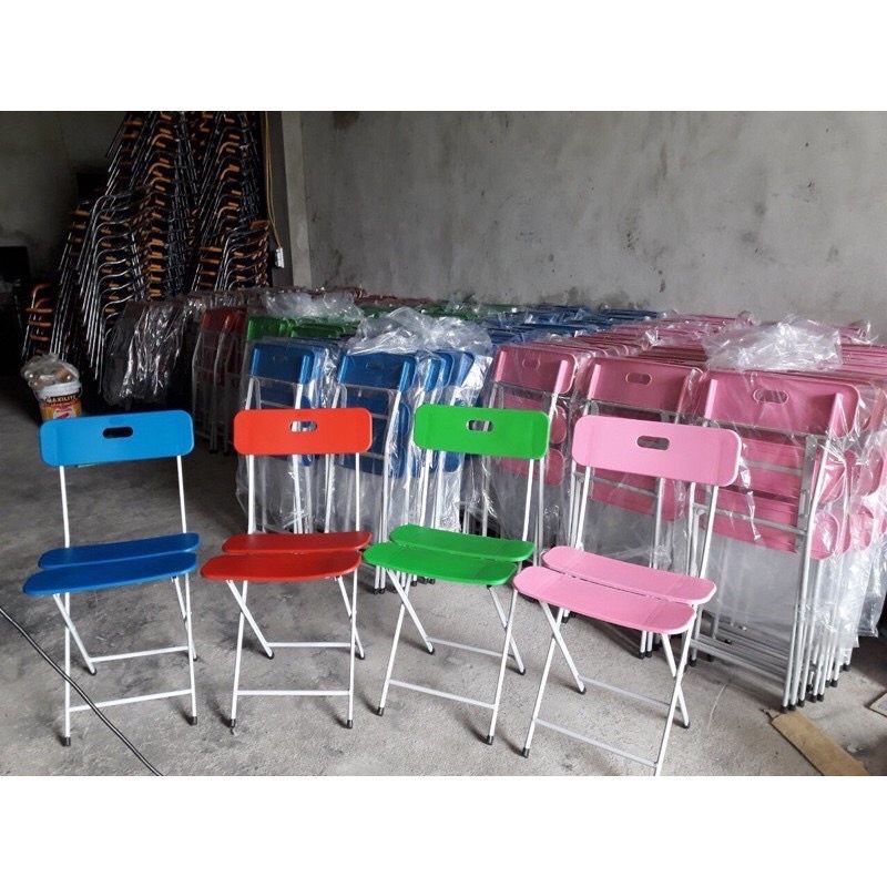 Ghế 3 mảnh, Ghế nhựa gấp gọn 3 lá ngồi văn phòng, cà phê, quán ăn tiện dụng