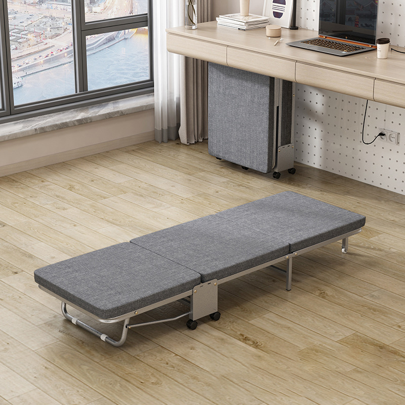 Giường ngủ gấp gọn đa năng PH23116,Giường xếp văn phòng có bánh xe Giường gấp gọn văn phòng, Giường gấp thông minh ngủ trưa Giường gấp 3 khúc