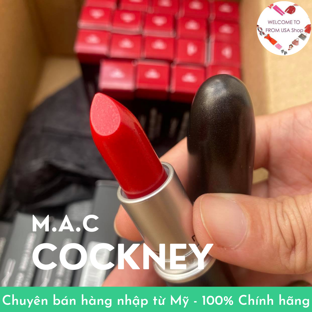 Son môi Mac Cockney 502 Màu đỏ hồng - dòng Lustre