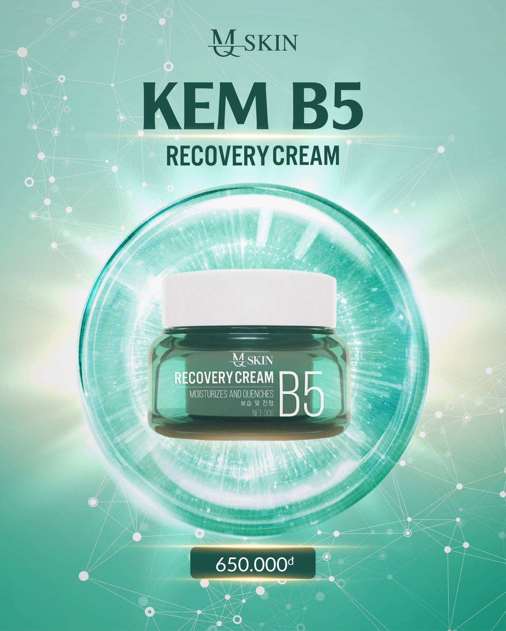 Kem dưỡng phục hồi - chống lão hóa da mq skin recovery b5 cream 30g - 8936117150463