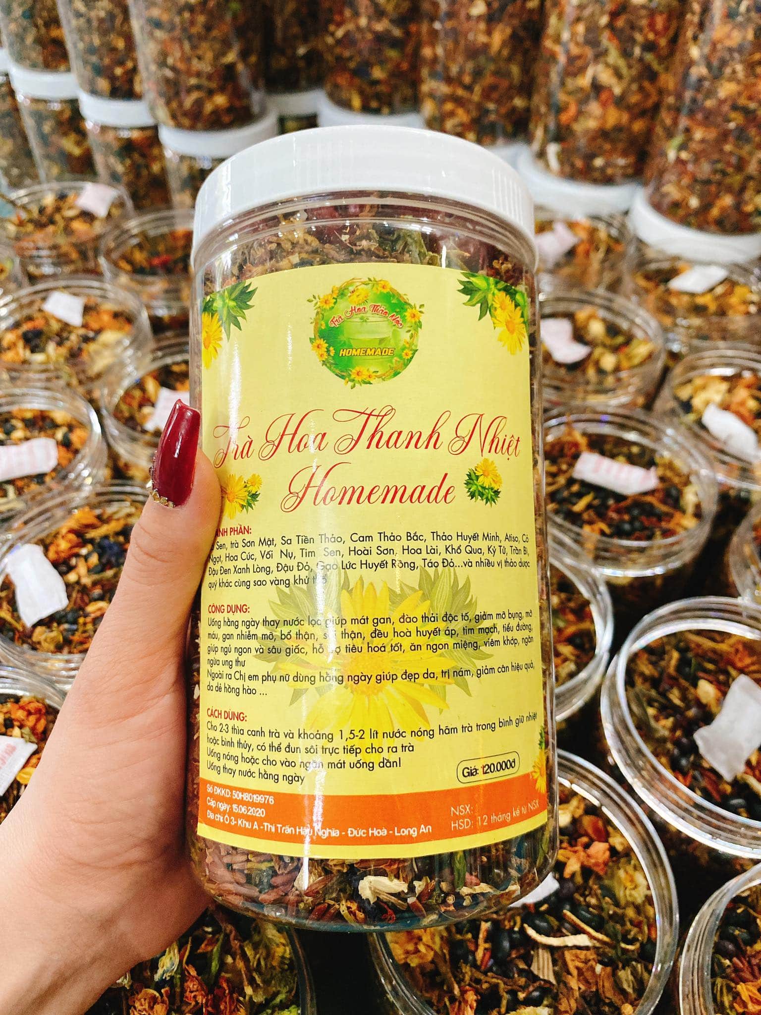 Trà thảo mộc thanh nhiệt - trà hoa ngũ côc - nguyên liệu tự nhiên