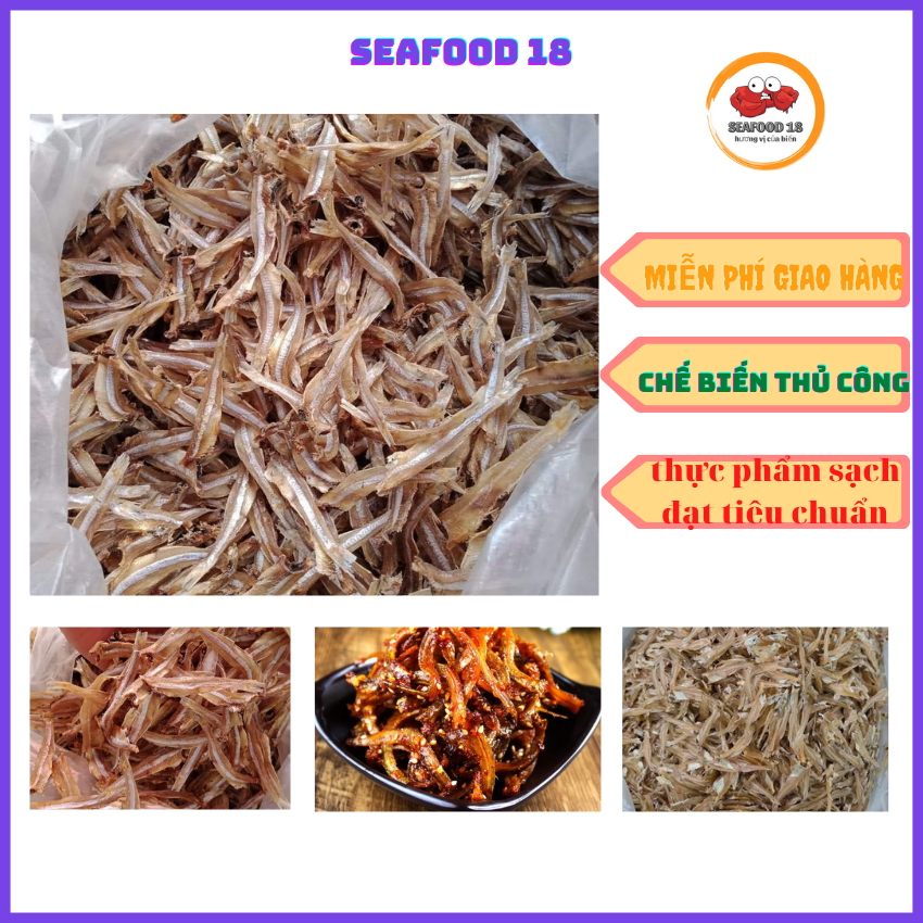 Cá cơm khô không đầu loại 1 - cá khô làm sạch sẵn chế biến thủ công