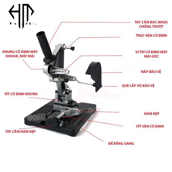 Bàn gắn máy cắt cầm tay TZ6103 loại tốt - Đế máy cắt bàn, bộ chuyển đổi máy mài thành cắt, giá đỡ máy mài cầm tay cho máy mài 100mm và 125mm - HẢI MY STORE