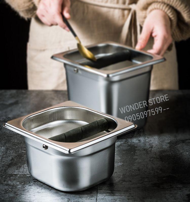 Hộc đập bã cà phê inox Hộp đựng bã cà phê 1kg