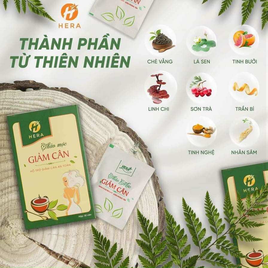 Thảo Mộc Giảm Cân Hera Plus Chính Hãng Giảm Nhanh Hiệu Quả Mới Hộp 30 Viên, Sản Phẩm không phải là Thuốc