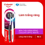 Bàn chải Colgate trắng răng Optic White với lông chải 2 tầng sạch vượt trội