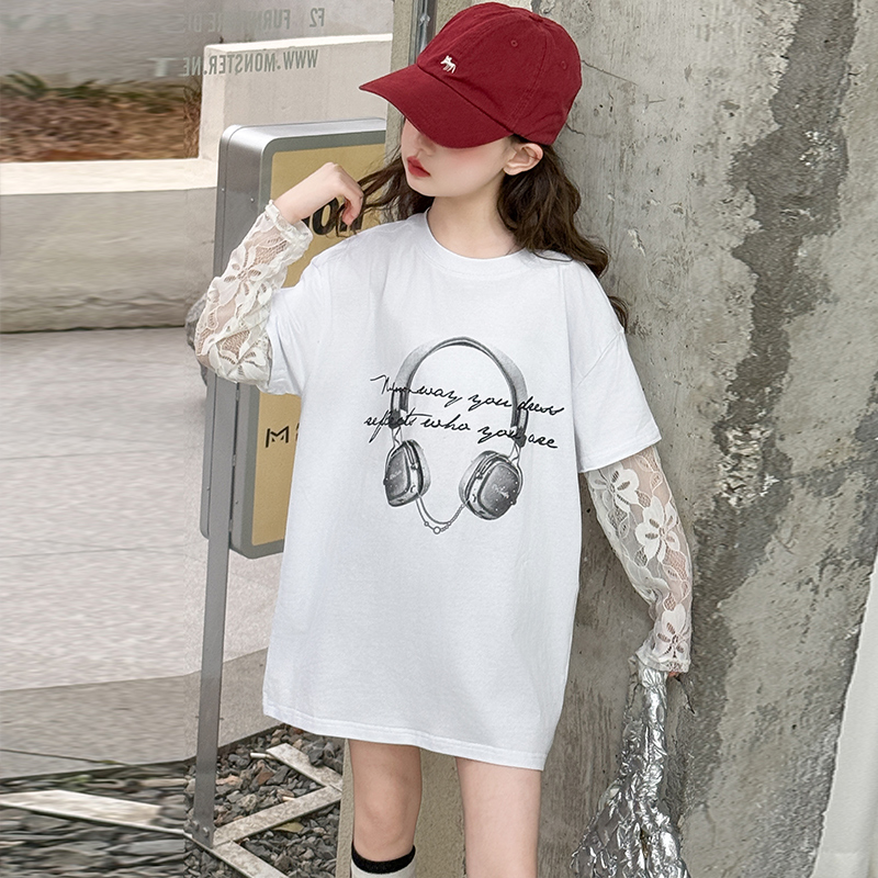 Áo thun bé gái ngắn tay dáng rộng size 18-50kg chất liệu cotton , áo thun bé gái mùa hè phong cách hàn quốc mẫu, áo thun nữ - 7