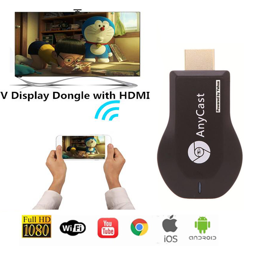 Kết nối điện thoại với tivi HDMI không dây anycast M9 Plus - Dùng cho hầu hết tất cả các điện thoại thông minh smartphone - iPhone iPad Wiko Vivo Oppo...Có hướng dẫn sử dụng.