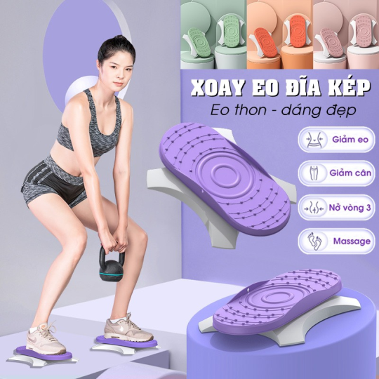Bộ 2 Đĩa Xoay Eo Kép, TẬP GYM GIẢM CÂN