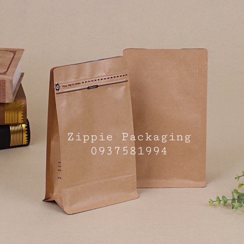 Túi zipper giấy kraft 8 cạnh