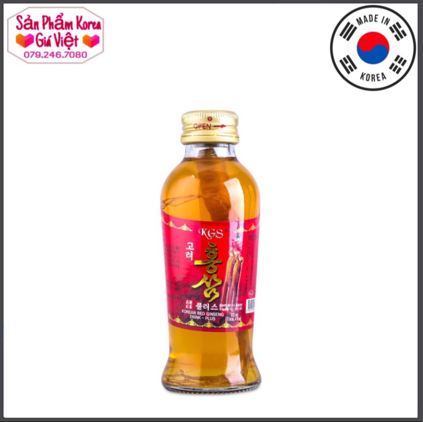 Nước Hồng sâm nguyên củ KGS - Hàn Quốc 120ml/chai.