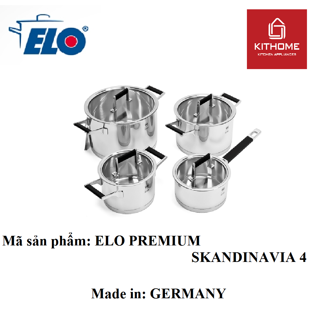 Bộ nồi Elo Premium Skandinavia 4 chiếc 4 nắp