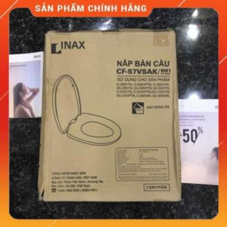 Nắp đậy bồn cầu inax cf-57vsak, nắp đóng êm, màu trắng, cf 57vsak
