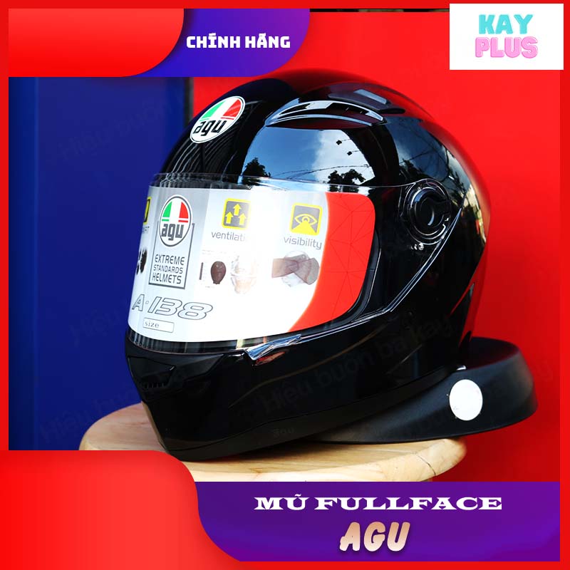 Mũ, nón bảo hiểm fullface agu + túi rút