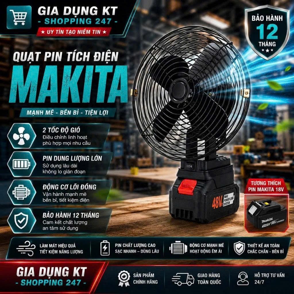 Electric Fan for Desk Use with Iron Cage and Iron Wings, Large 10Cell Battery Capacity for Long Hours of Use Hghome