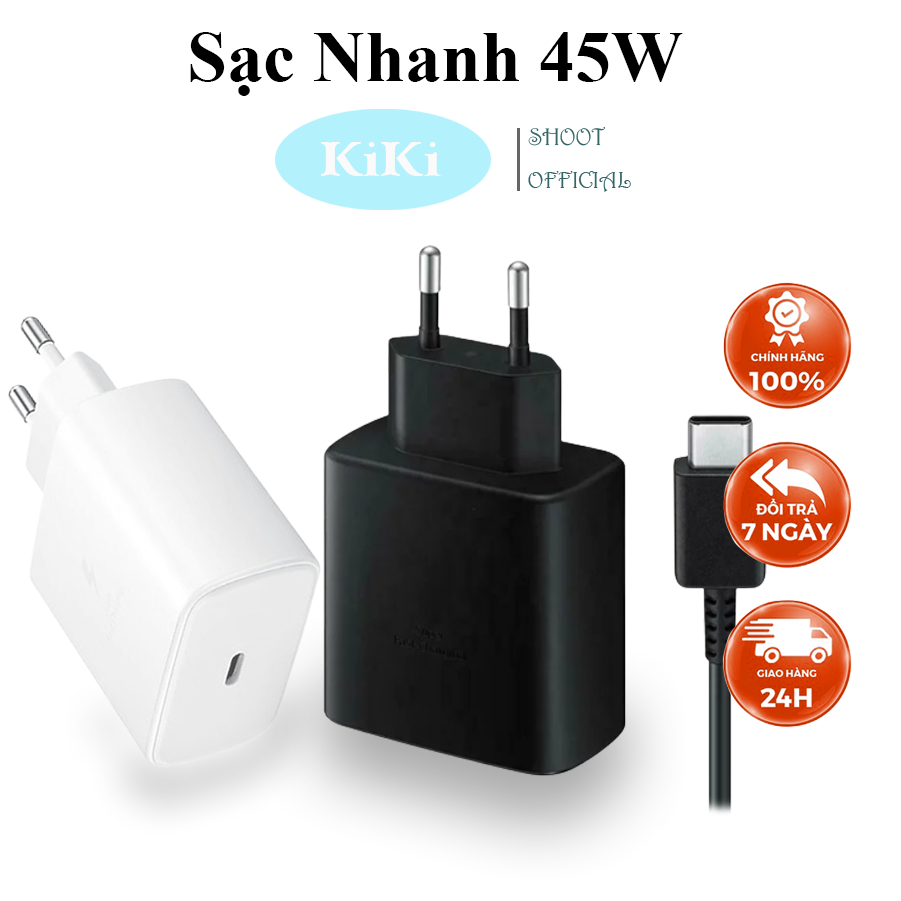 Củ sạc Samsung Type-C 45W kèm cáp C-C 5A 1.8M T4510 Củ sạc 45W chính hãng Samsung - Cáp sạc Samsung 