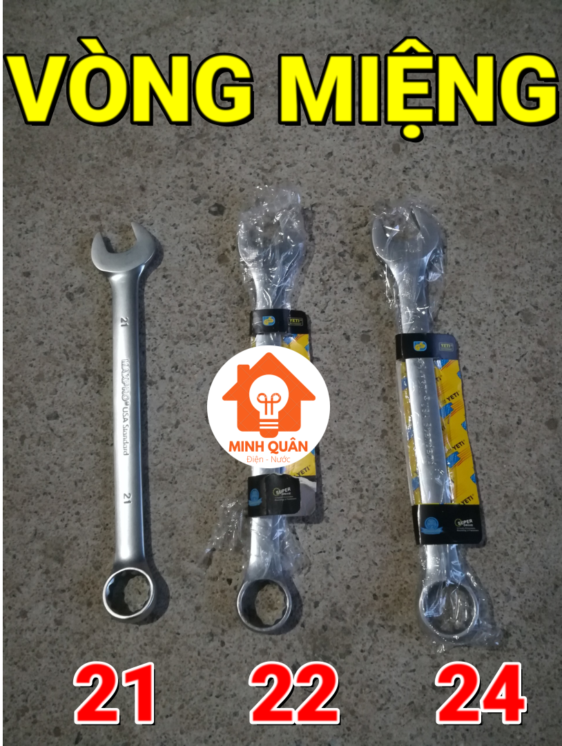 Khóa, cờ lê, vòng miệng 21, 22, 24 yeti - thép vanadium không gỉ cao cấp