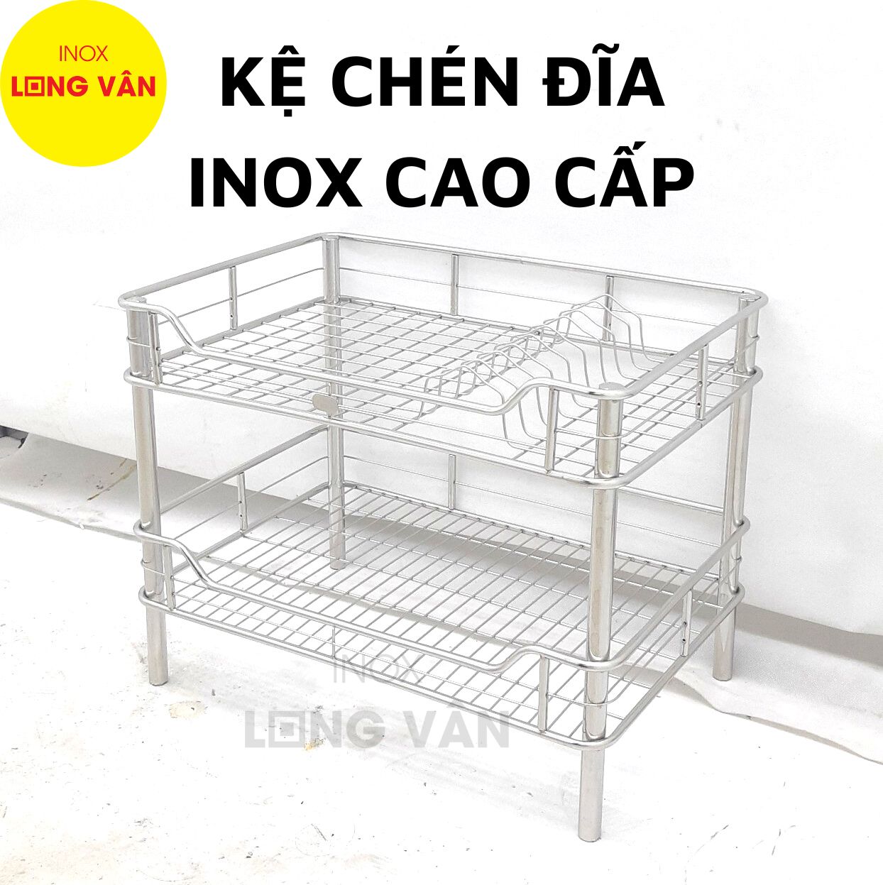 Kệ chén đĩa INOX 2 tầng kệ bếp Inox đứng phòng bếp.