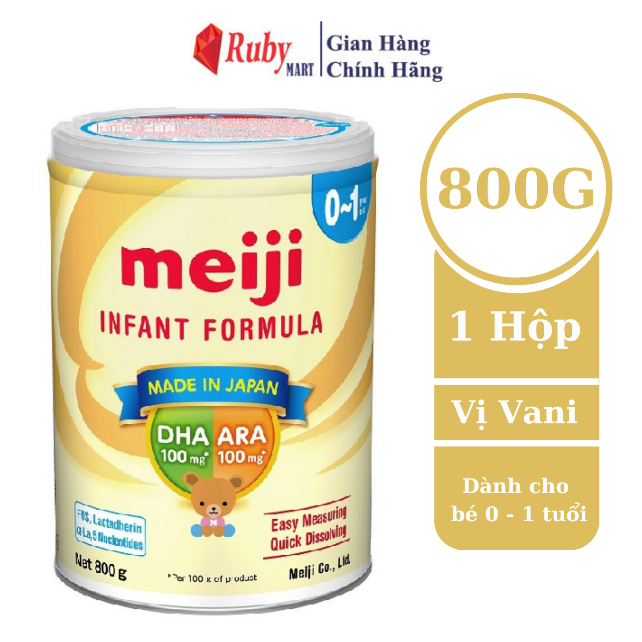 Sữa bột meiji nhập khẩu số 0 lon 800g