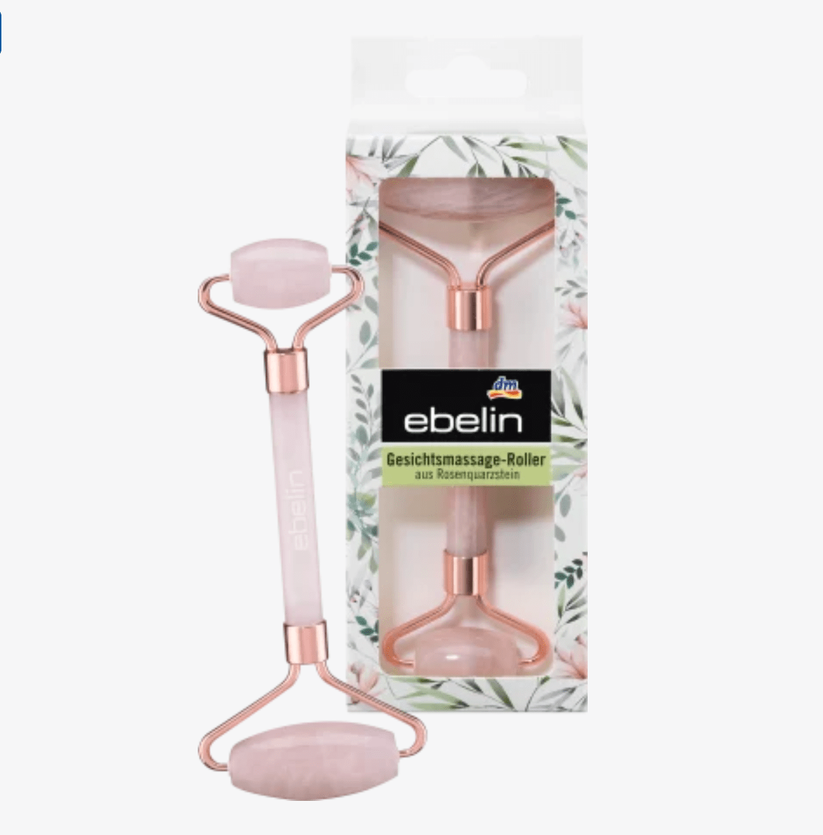 Ebelin, Cây lăn massage nâng cơ mặt đá thạch anh hồng hai đầu Ebelin Gesichtsmassage - Roller