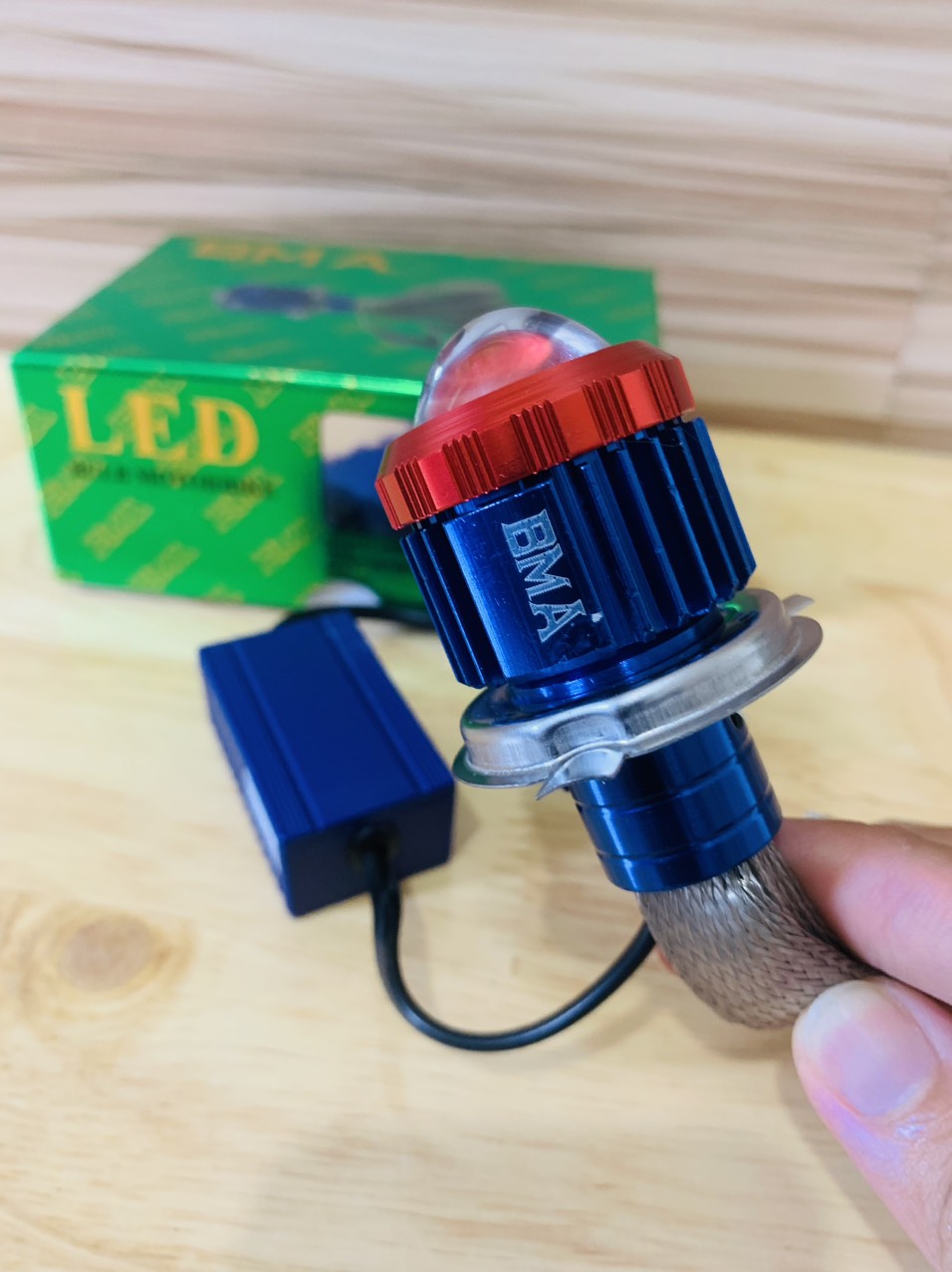 Bóng pha LED bi cầu mini cos vàng pha trắng ,cos pha trắng đuôi tản nhiệt gắn xe máy ô tô 36W