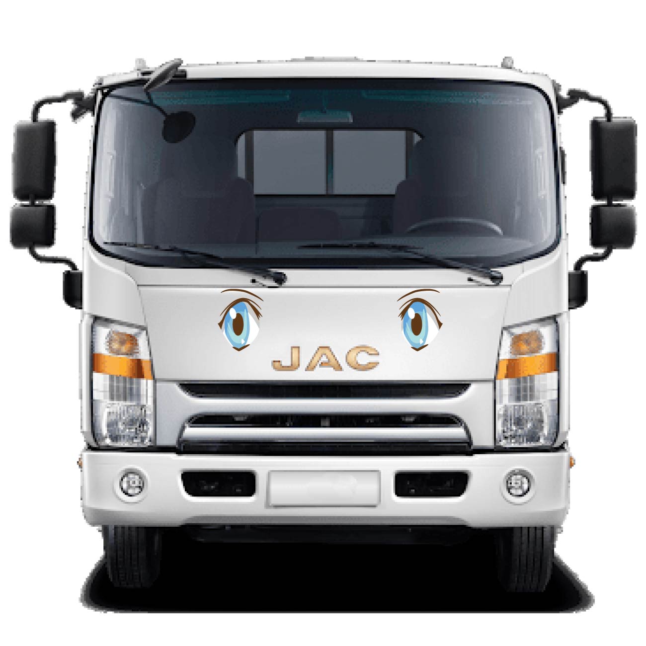 Decal trang trí, tem đôi mắt dán đầu xe bán tải, xe Huyndai, xe tải Faw SM