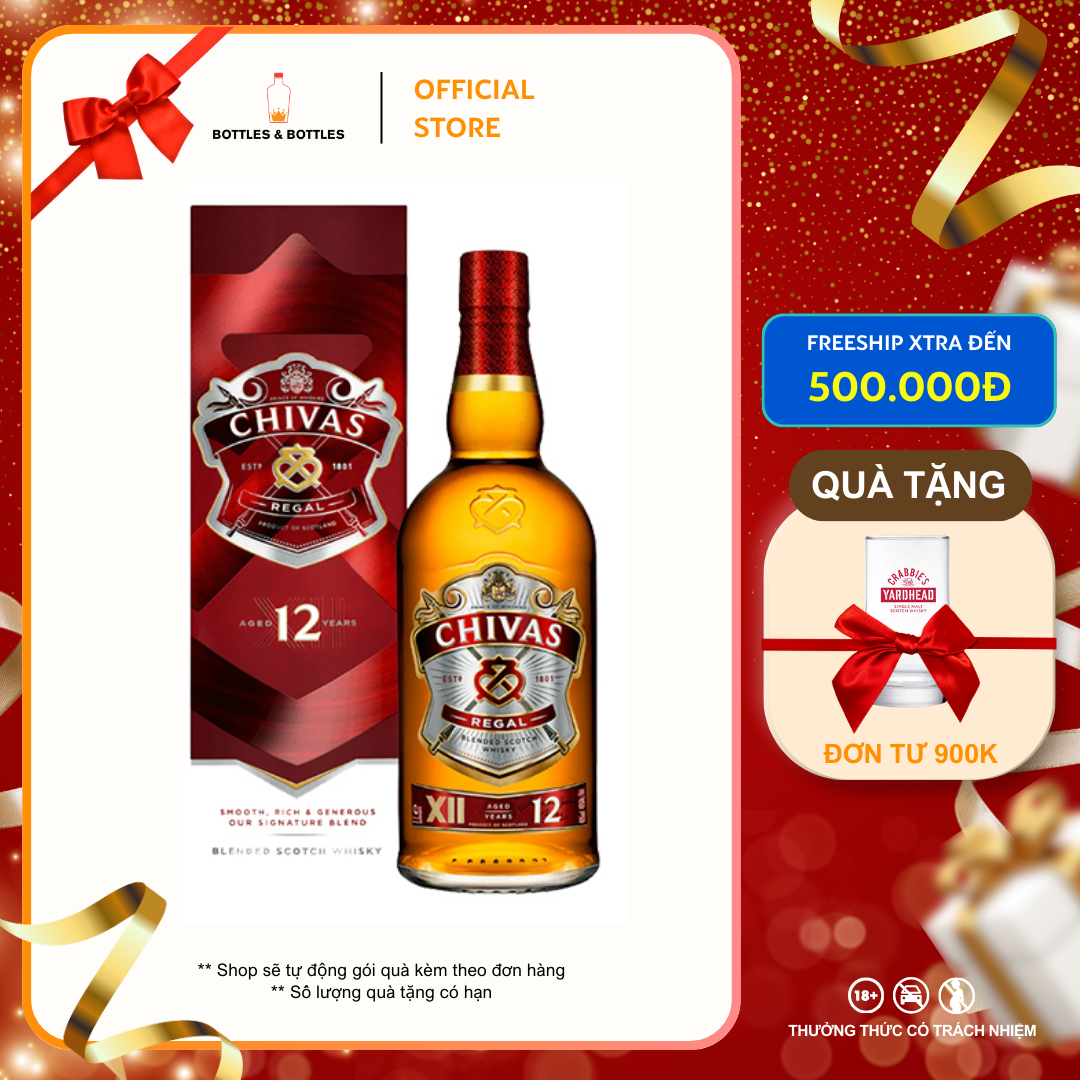 [CHÍNH HÃNG] Rượu Whisky Chivas Regal 12YO Blended Scotch - 700ML - 40%