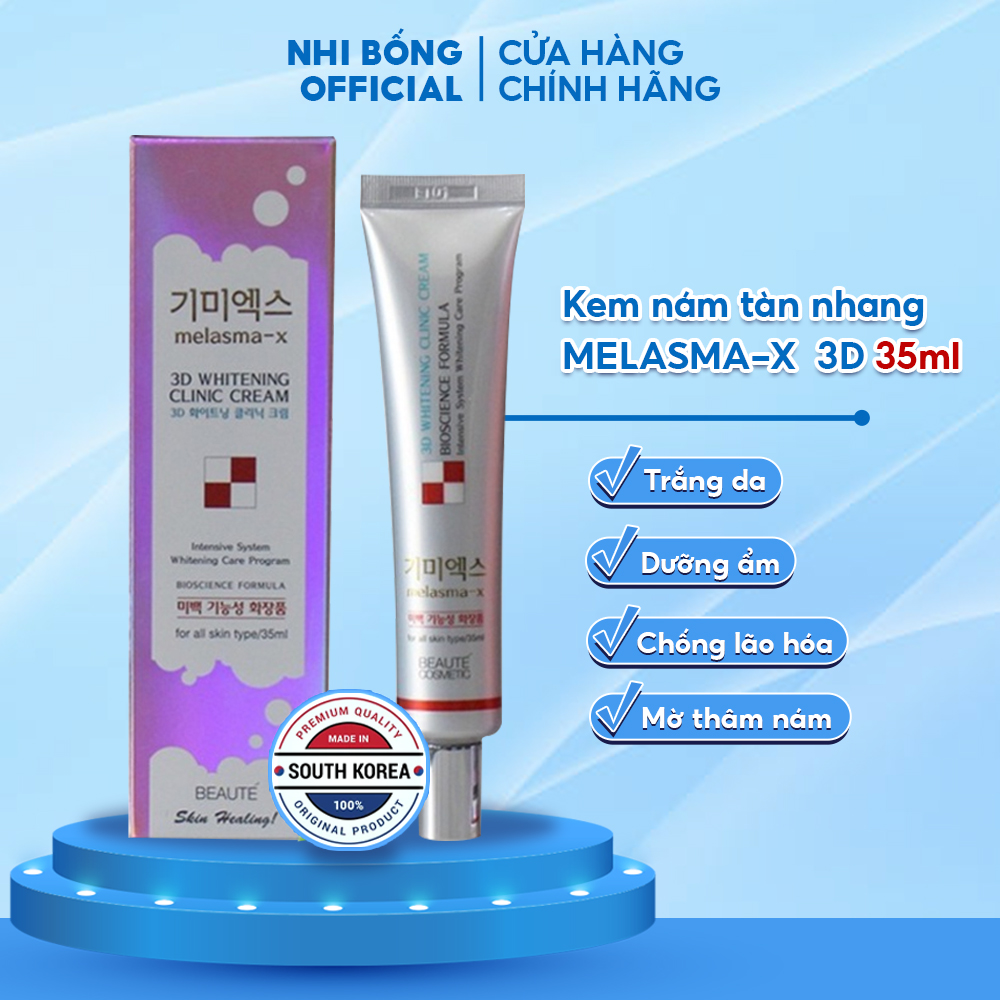 Kem Trắng Da Mờ Thâm Nám Tàn Nhang MELASMA-X 3D WHITENING CLINIC Hàn Quốc làm mờ thâm sạm & giảm dầu thừa 35ml