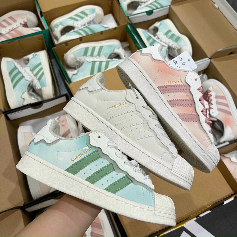 Giày thể thao adidas xanh hồng, giày das sò mới màu nữ siêu xinh hot 2022 full box bill
