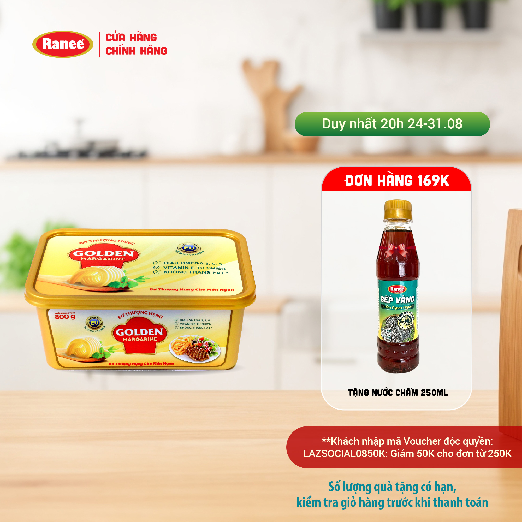 Bơ Thượng Hạng Golden Margarine 800gr