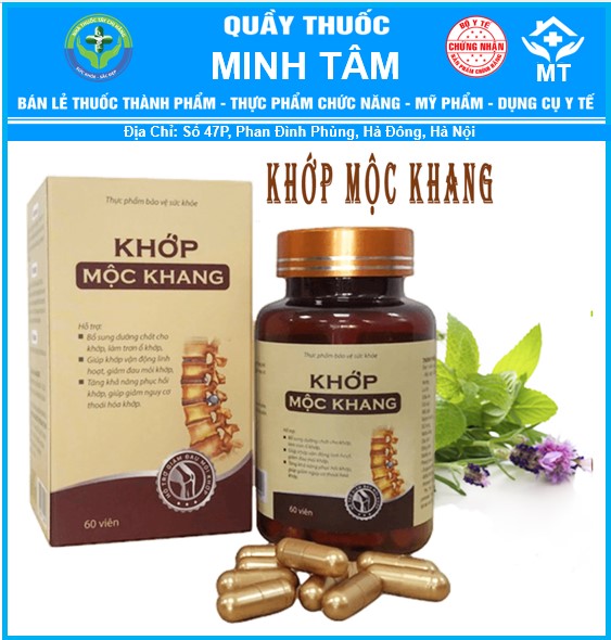 Khớp Mộc Khang - Hộp 60 Viên Chính Hãng, chuyên tri bệnh đau nhức xương khớp lâu năm