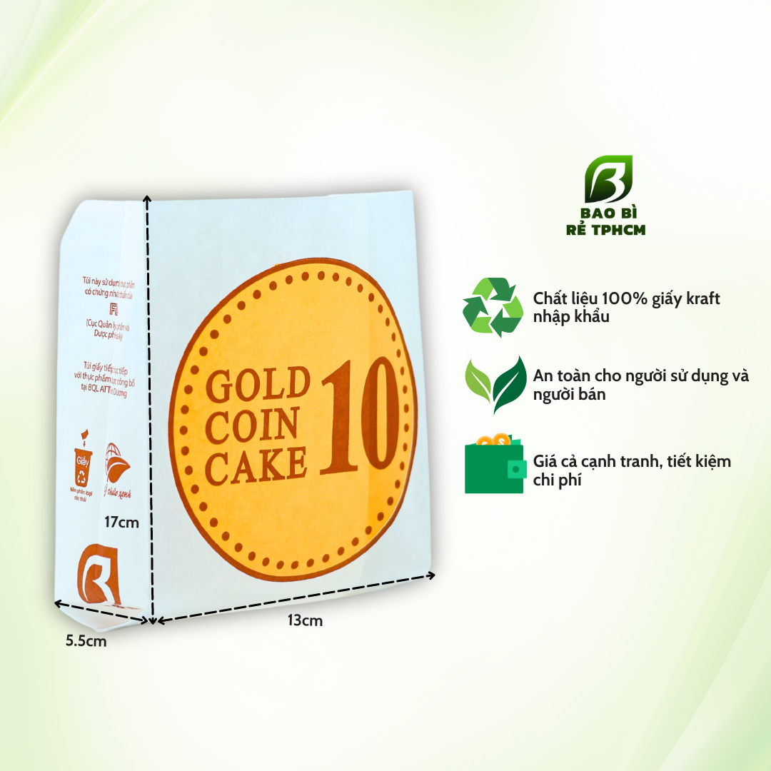Túi đựng bánh đồng xu 100 túi