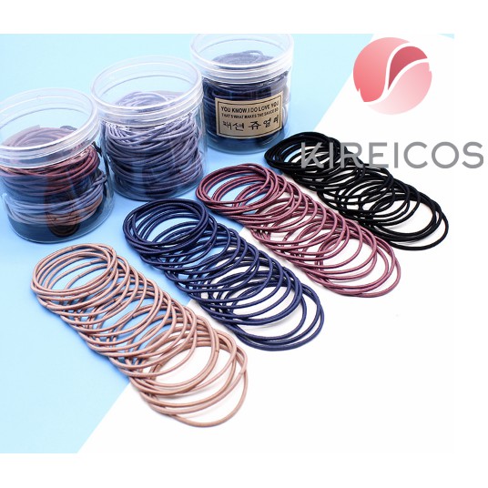 Set 100 dây cột tóc hàn quốc - màu ngẫu nhiên - kireicos