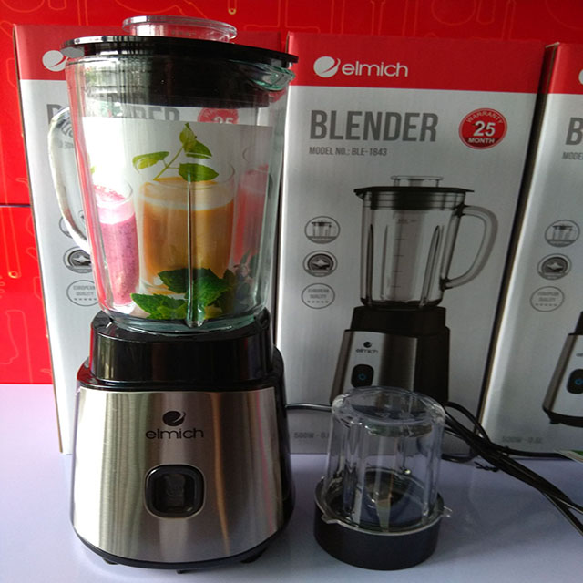 Máy xay sinh tố cối thuỷ tinh Elmich BLE-1843 công suất 500W chính hãng, bảo hành 24 tháng