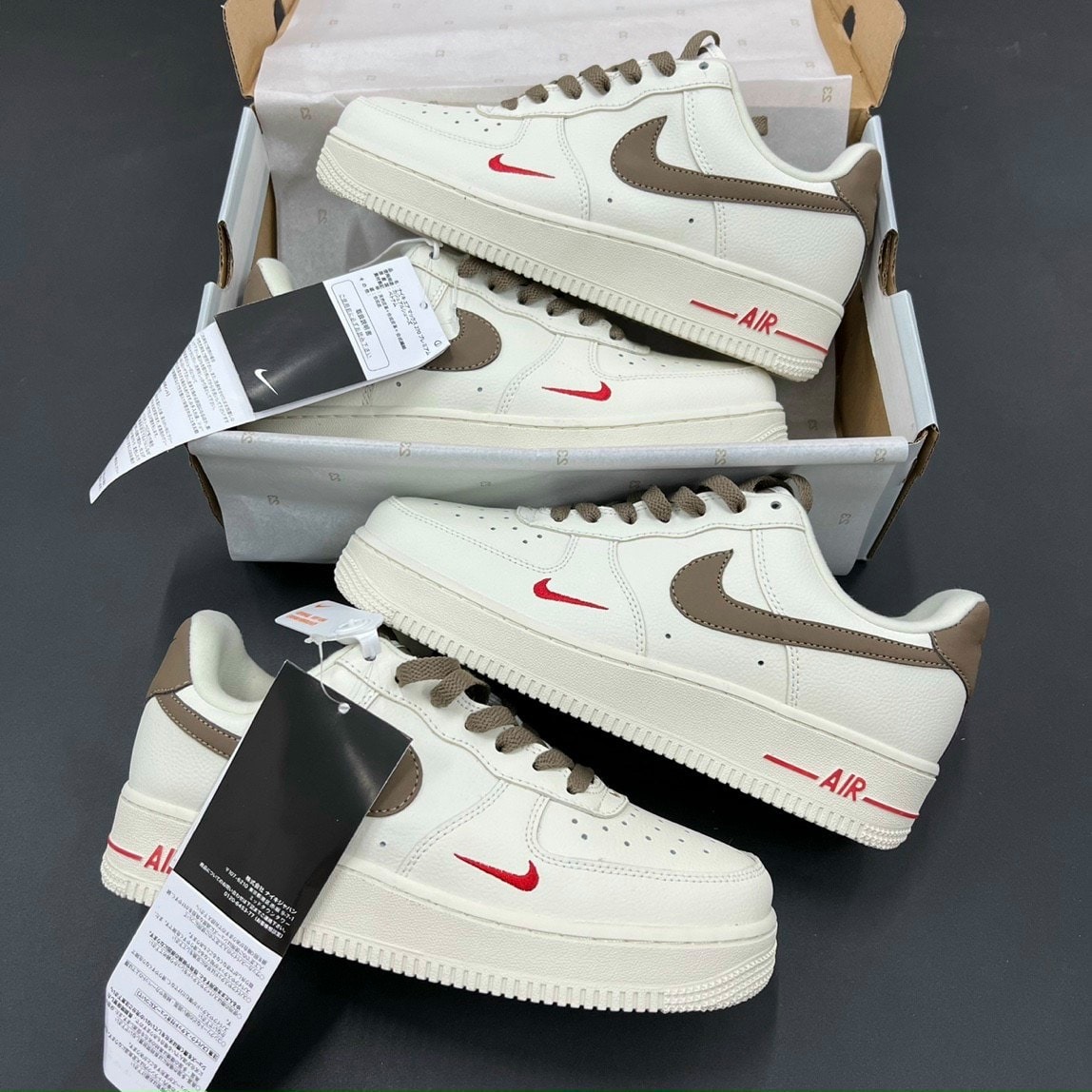 Giày thể thao af1 vệt nam nữ giầy sneaker air force 1 trắng nâu bản mới hot hit 2022