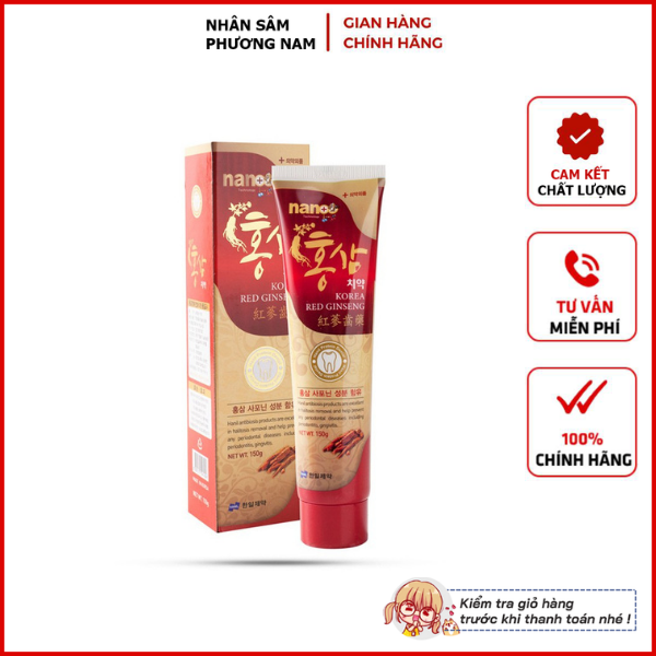 Kem đánh răng hồng sâm nano hàn quốc 150g